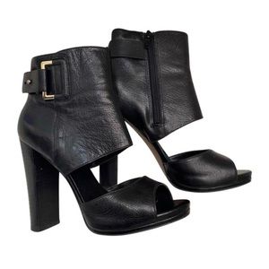 Nine West Women Violet Hour Leather Open Toe Boots